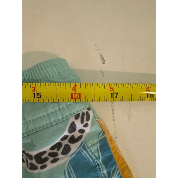 Original Use Mens Swim Trunks M Aqua Cheetah Jungle Drawstring Waist Mesh Lined - Picture 7 of 11